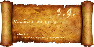 Vadászi Gergely névjegykártya