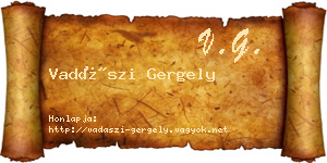 Vadászi Gergely névjegykártya